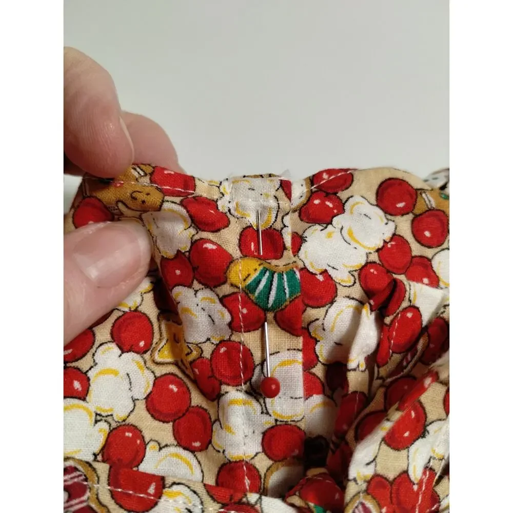 Vintage Handmade Doll Dress - Popcorn Cranberry Garland 10